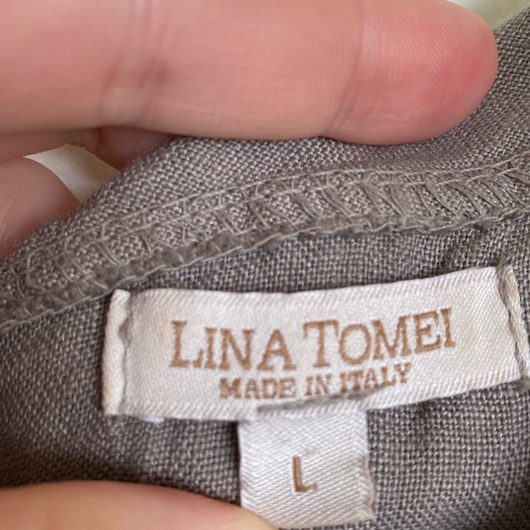 Lina Tomei 100% Linen Dress Made in Italy Size L - Picture 3 of 9